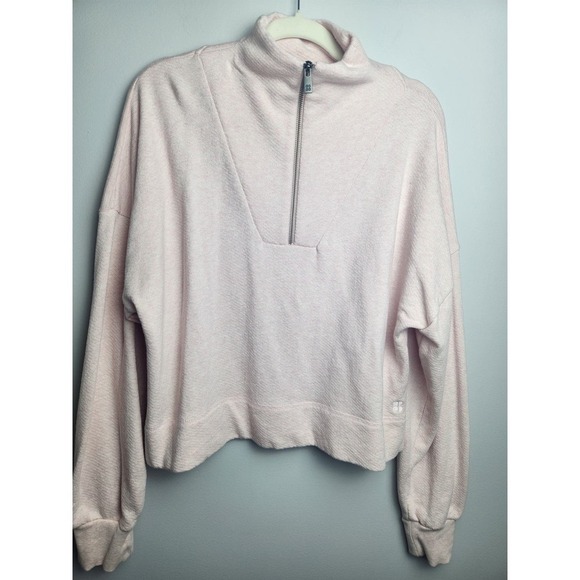 Sweaty Betty Nestle Up half zip crop sweatshirt sz L Antique Pink - Picture 1 of 9